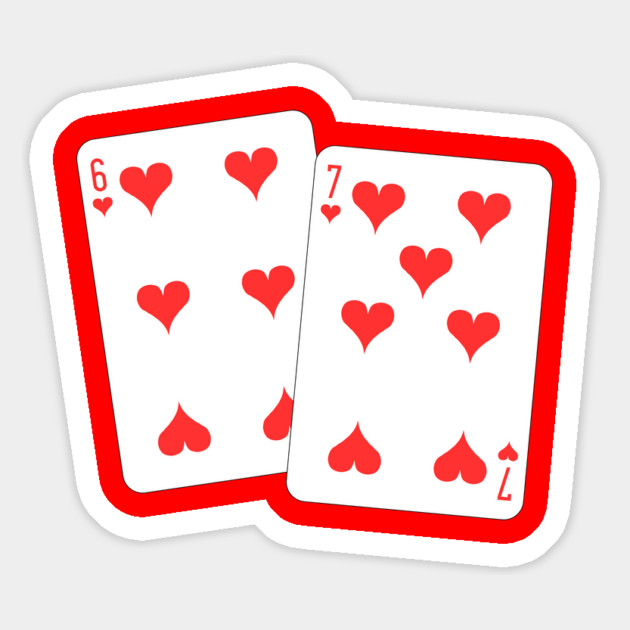 67 Playing Cards Heart - Valentine's Day Magnet by Creatifly Graphic Tees