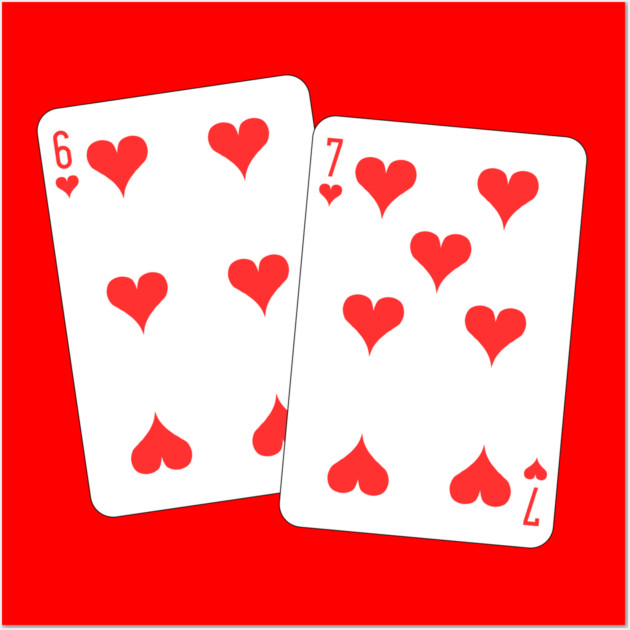 67 Playing Cards Heart - Valentine's Day Wall Art by Creatifly Graphic Tees