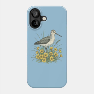 Sandpiper Coastal Botanical Art Phone Case