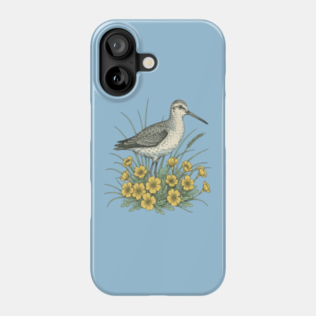 Sandpiper Coastal Botanical Art Phone Case by BirdsnStuff