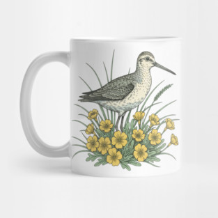 Sandpiper Coastal Botanical Art Mug