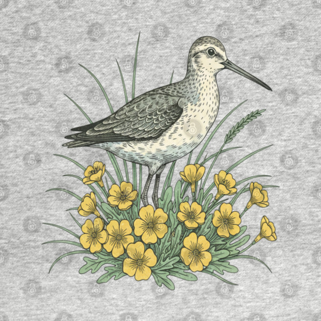 Sandpiper Coastal Botanical Art by BirdsnStuff