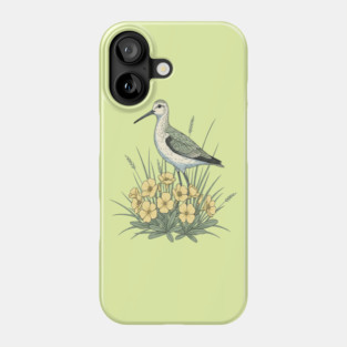 Vintage Sandpiper Seaside Floral Design Phone Case