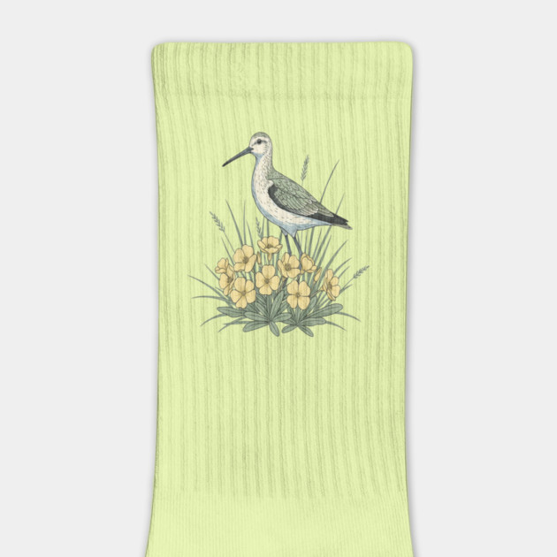 Vintage Sandpiper Seaside Floral Design by BirdsnStuff