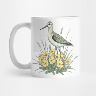 Vintage Sandpiper Seaside Floral Design Mug