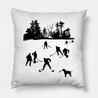 Day on the Lake Pond Hockey Pillow