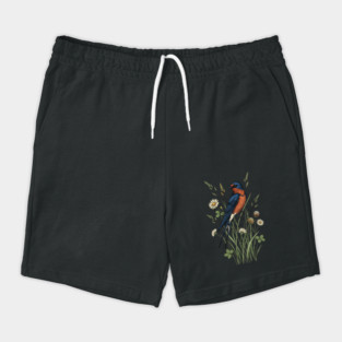 Vintage Barn Swallow Wildflower Art Shorts