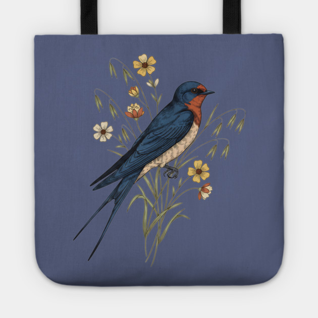 Barn Swallow Naturalist Botanical Art Tote by BirdsnStuff