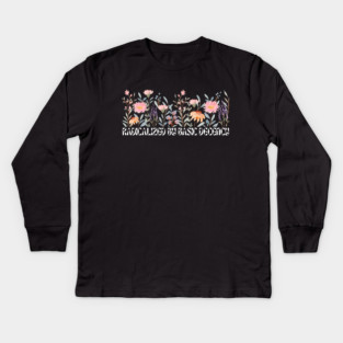 Radicalized by Basic Decency Floral Kids Long Sleeve T-Shirt