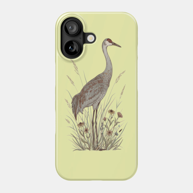 Vintage Sandhill Crane Nature Art Phone Case by BirdsnStuff