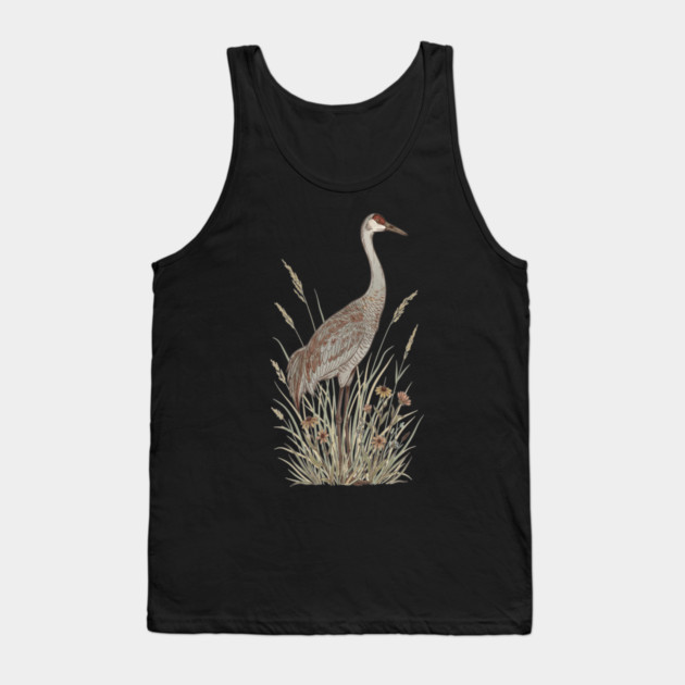 Vintage Sandhill Crane Nature Art Tank Top by BirdsnStuff