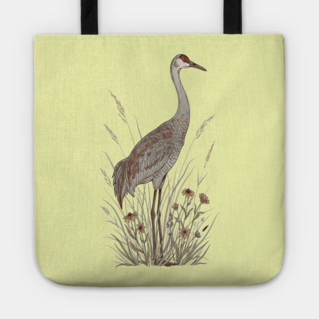 Vintage Sandhill Crane Nature Art Tote by BirdsnStuff