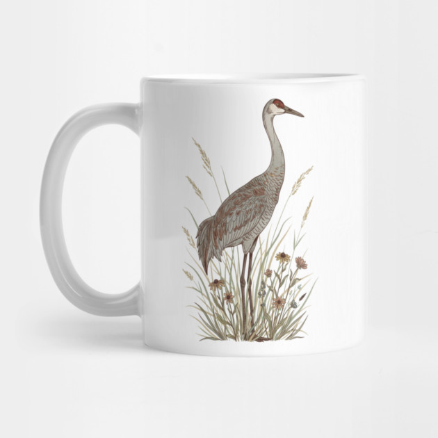 Vintage Sandhill Crane Nature Art by BirdsnStuff