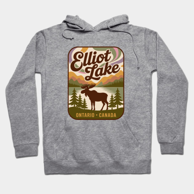Elliot Lake – Vintage Forest Patch Sunset Art Hoodie by JessArty