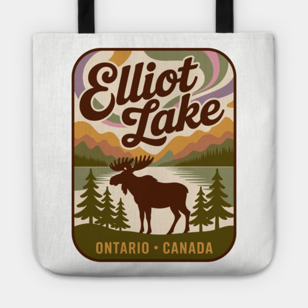 Elliot Lake – Vintage Forest Patch Sunset Art Tote by JessArty