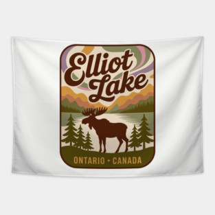 Elliot Lake – Vintage Forest Patch Sunset Art Tapestry