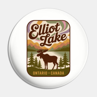 Elliot Lake – Vintage Forest Patch Sunset Art Pin