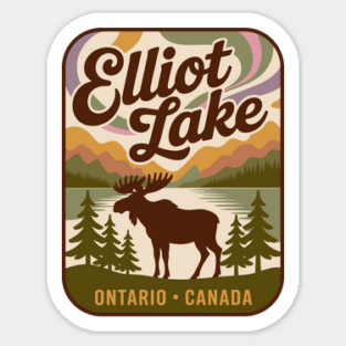 Elliot Lake – Vintage Forest Patch Sunset Art Magnet