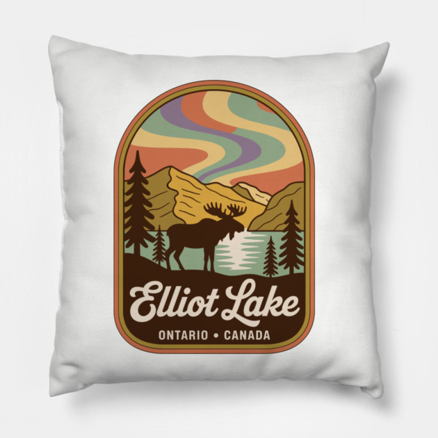 Elliot Lake – Vintage Arch Landscape Canada Art Pillow by JessArty