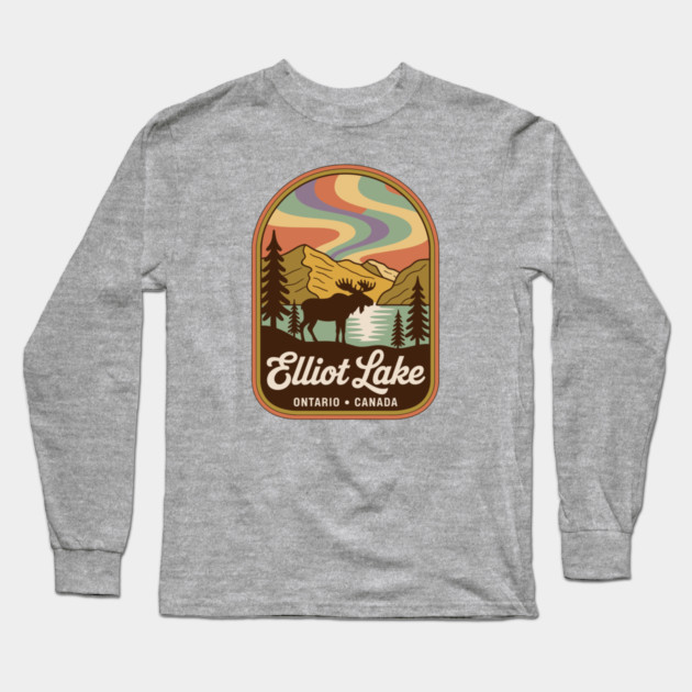Elliot Lake – Vintage Arch Landscape Canada Art Long Sleeve T-Shirt by JessArty