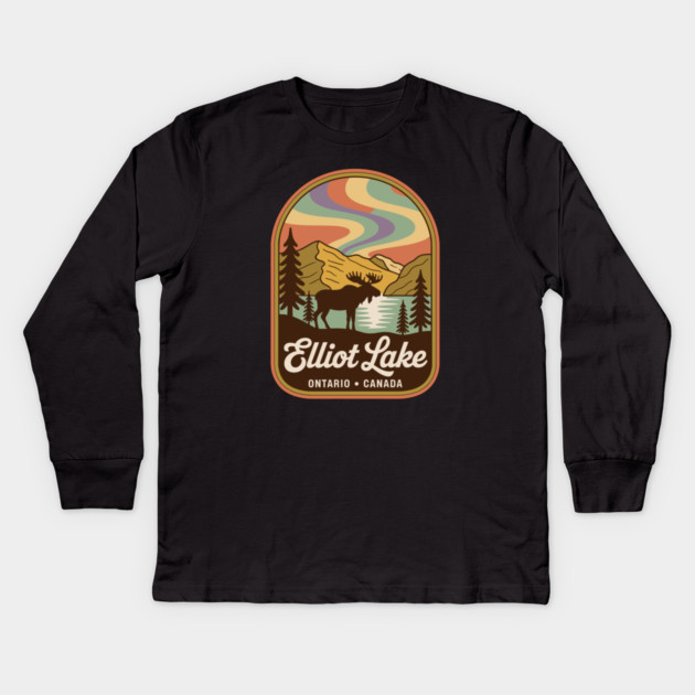 Elliot Lake – Vintage Arch Landscape Canada Art Kids Long Sleeve T-Shirt by JessArty