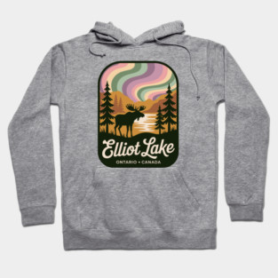Elliot Lake – Retro Wilderness Moose Illustration Hoodie