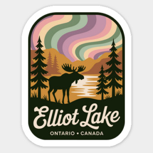 Elliot Lake – Retro Wilderness Moose Illustration Magnet