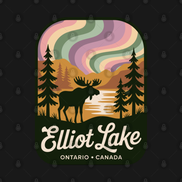 Elliot Lake – Retro Wilderness Moose Illustration by JessArty