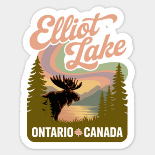 Elliot Lake – Soft Retro Canada Forest Illustration Magnet