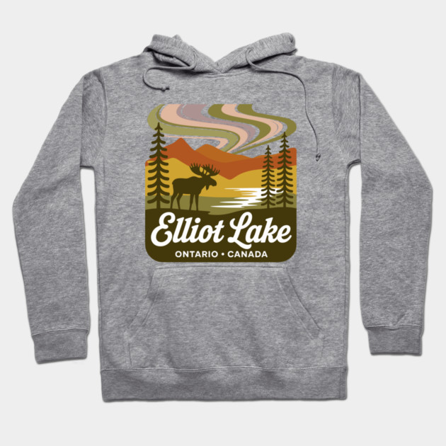 Elliot Lake – Retro Forest Sunset Wilderness Art Hoodie by JessArty