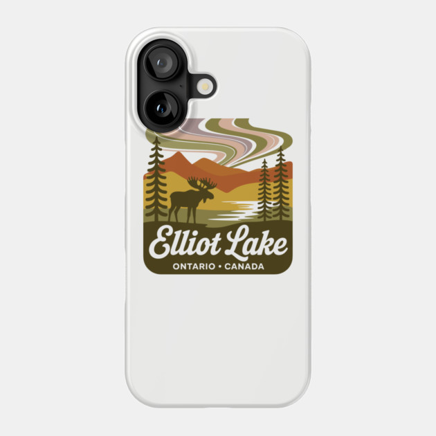 Elliot Lake – Retro Forest Sunset Wilderness Art Phone Case by JessArty