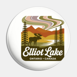 Elliot Lake – Retro Forest Sunset Wilderness Art Pin