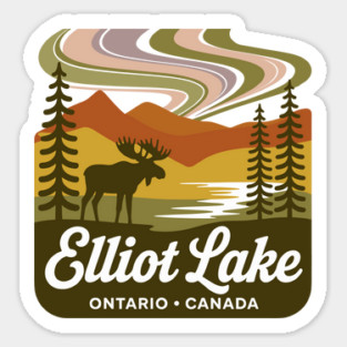 Elliot Lake – Retro Forest Sunset Wilderness Art Magnet