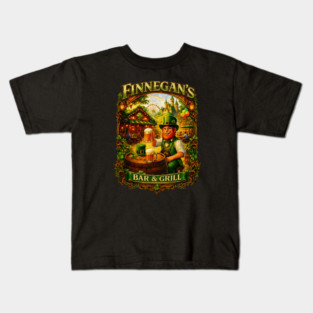Finnegan's Bar and Grill Theme Park Pub Irish Influence Kids T-Shirt