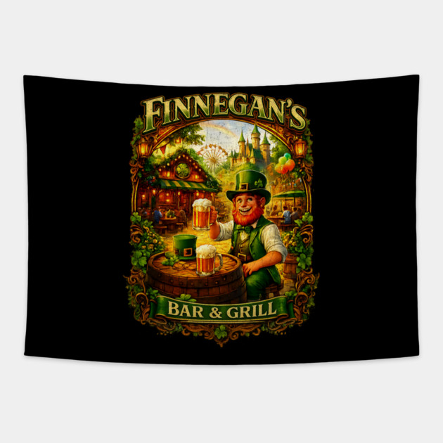 Finnegan's Bar and Grill Theme Park Pub Irish Influence Tapestry by Joaddo