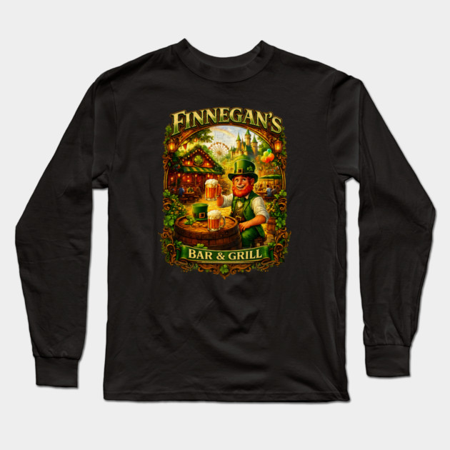 Finnegan's Bar and Grill Theme Park Pub Irish Influence Long Sleeve T-Shirt by Joaddo