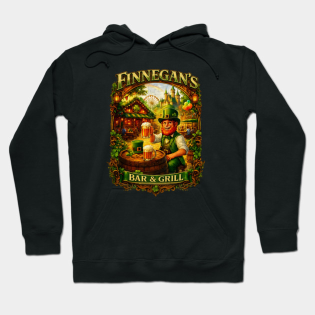 Finnegan's Bar and Grill Theme Park Pub Irish Influence Hoodie by Joaddo