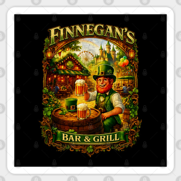 Finnegan's Bar and Grill Theme Park Pub Irish Influence Sticker by Joaddo