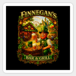 Finnegan's Bar and Grill Theme Park Pub Irish Influence Magnet