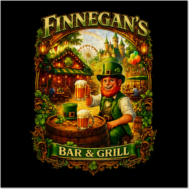 Finnegan's Bar and Grill Theme Park Pub Irish Influence Wall Art by Joaddo