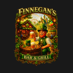 Finnegan's Bar and Grill Theme Park Pub Irish Influence T-Shirt