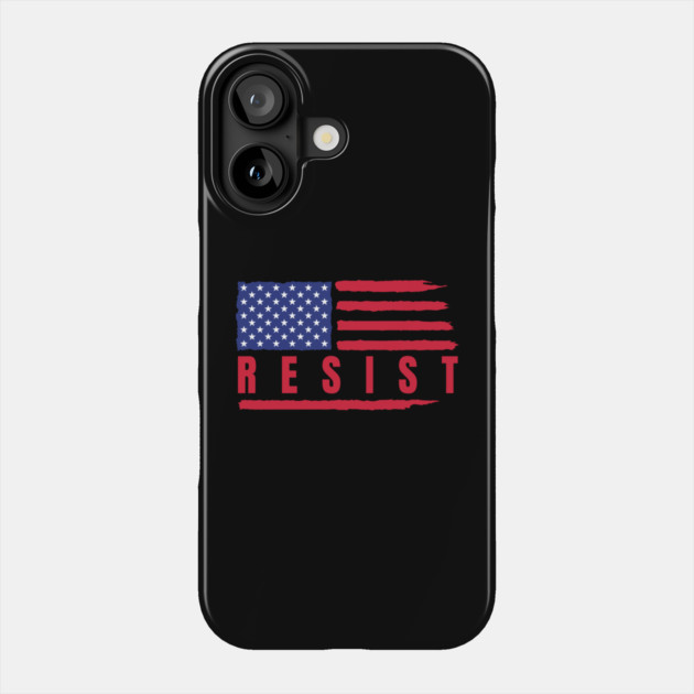 Resist American Flag Phone Case by Creatifly Graphic Tees