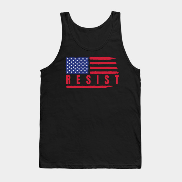 Resist American Flag Tank Top by Creatifly Graphic Tees