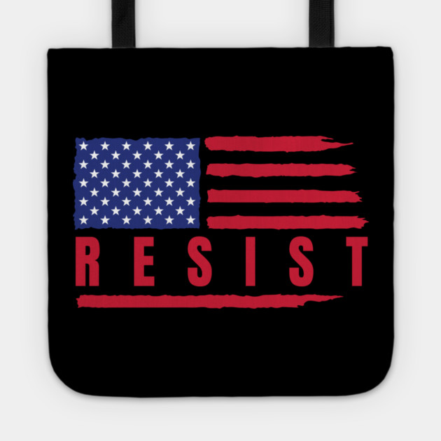 Resist American Flag Tote by Creatifly Graphic Tees