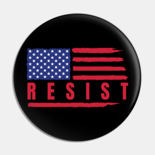 Resist American Flag Pin