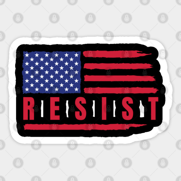 Resist American Flag Sticker by Creatifly Graphic Tees