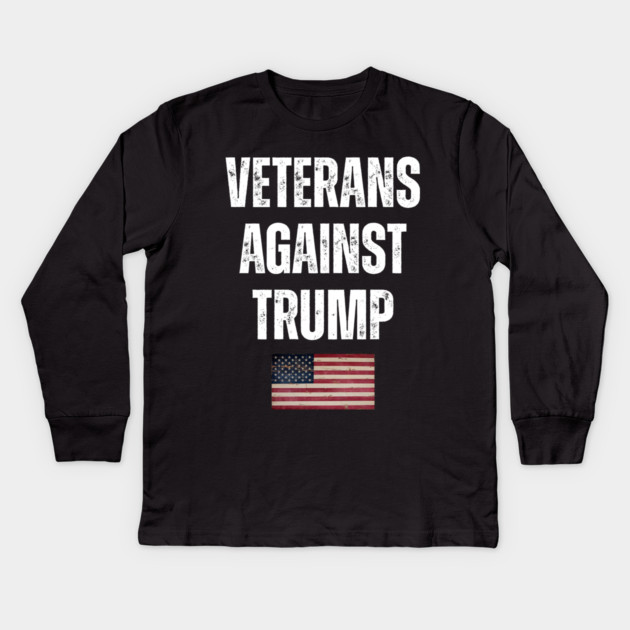 Veterans Against Trump Kids Long Sleeve T-Shirt by Creatifly Graphic Tees