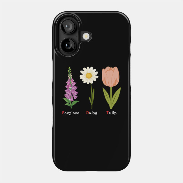 Foxglove Daisy Tulip Phone Case by Creatifly Graphic Tees