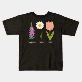 Foxglove Daisy Tulip Kids T-Shirt