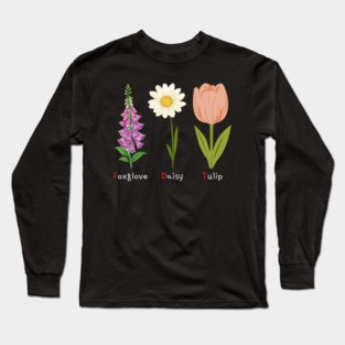Foxglove Daisy Tulip Long Sleeve T-Shirt